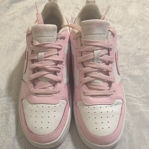 Nike Court Borough Low Recraft "White/Pink Foam" Grade School Girls' Shoe